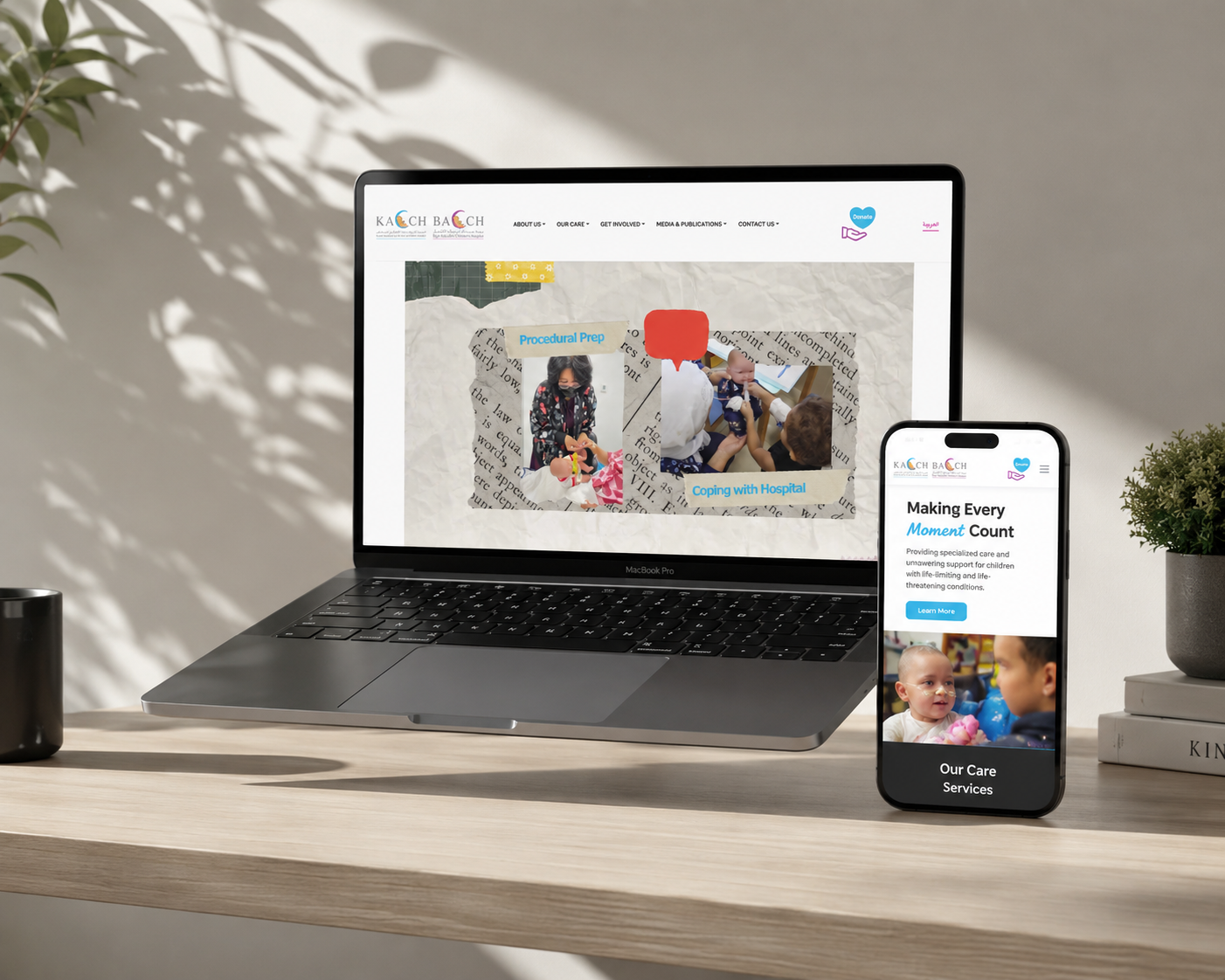 Kachh.org nonprofit website mockup designed by Virtuprose